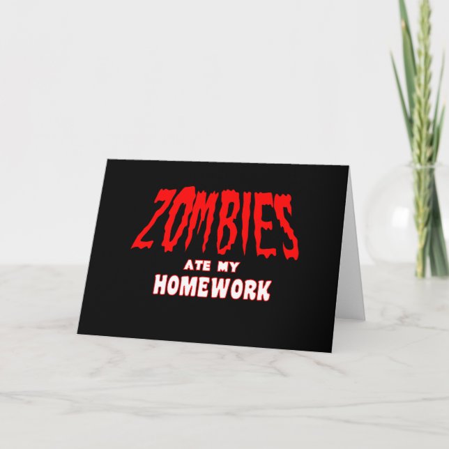 Zombies aßen meine Hausaufgaben Feiertagskarte (Vorderseite)