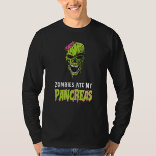 Zombies Ate My Pankreas T1d Diabetes Awareness HB T-Shirt