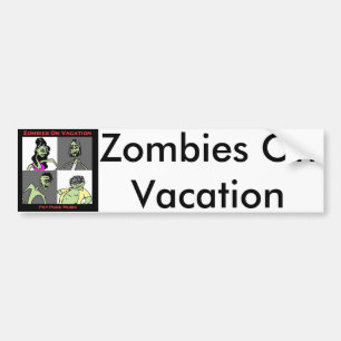 Zombies auf Ferien - vier Gesichter Autoaufkleber