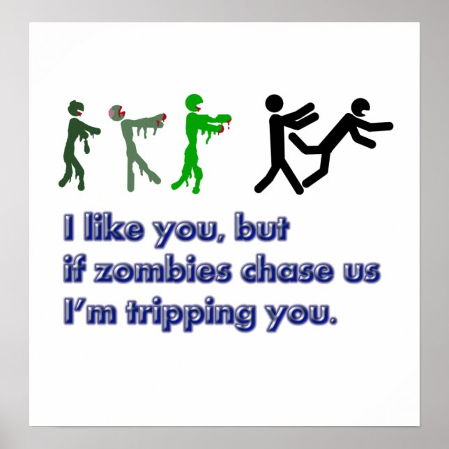 Zombies Ausflugsschild Poster (Vorne)