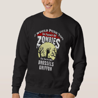 Zombies Brüssel Griffon Gruselig Halloween Sweatshirt