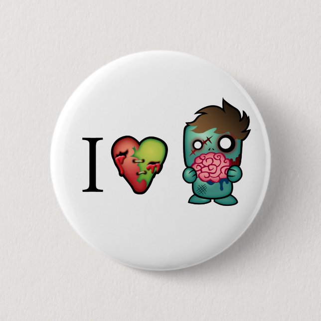 Zombies der Gehirn-I <3 sind überall! Button (Vorderseite)