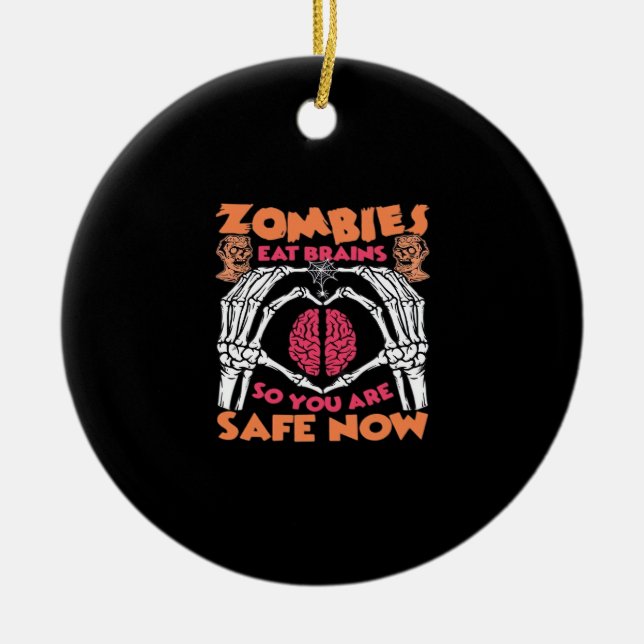 Zombies essen Brains Classic Keramik Ornament (Vorne)