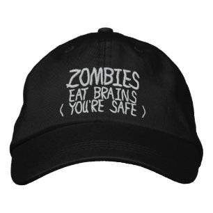 Zombies essen Brains Youre Safe Bestickte Baseballkappe