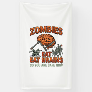 Zombies essen Gehirne Halloween Gehirn Gabel Messe Banner