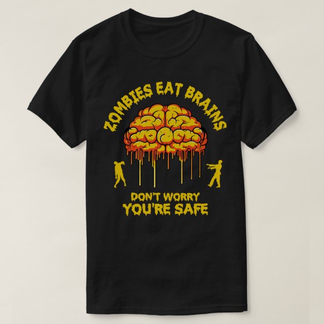 Zombies essen Gehirne T-Shirt (Design vorne)