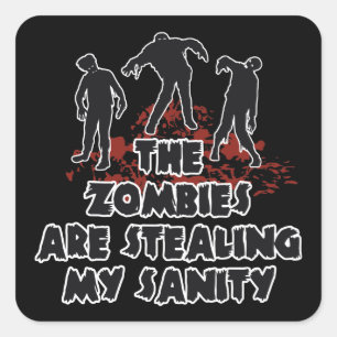 Zombies-Farbaufkleber Quadratischer Aufkleber