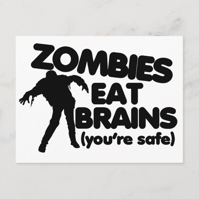 Zombies fressen BRAINS (Ihr seid sicher) Postkarte (Vorderseite)