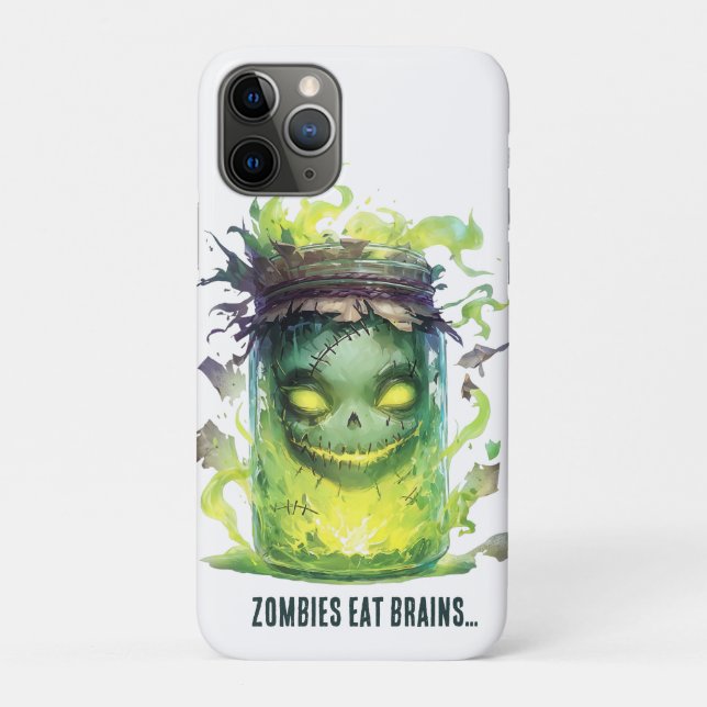 Zombies fressen Gehirne. Spooky Halloween Jar mit  Case-Mate iPhone Hülle (Rückseite)