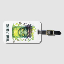 Zombies fressen Gehirne. Spooky Halloween Jar mit  Gepäckanhänger