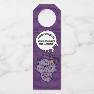 Zombies Funny Halloween Booze Survival Kit Lila Flaschenanhänger