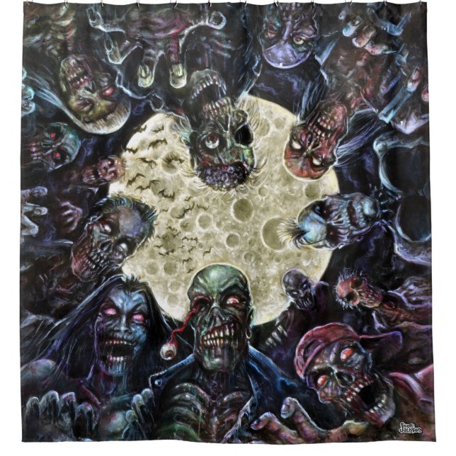 Zombies greifen an (Zombie-Horde) Duschvorhang (Vorderseite)