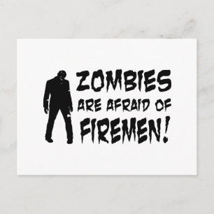 Zombies haben Angst vor Feuerwehrspenden Postkarte