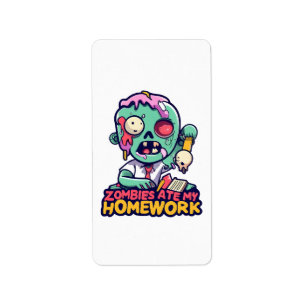 Zombies haben meine Hausaufgaben gefressen Adressaufkleber