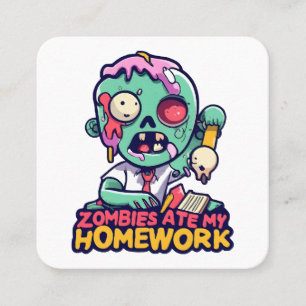 Zombies haben meine Hausaufgaben gefressen Quadratische Visitenkarte