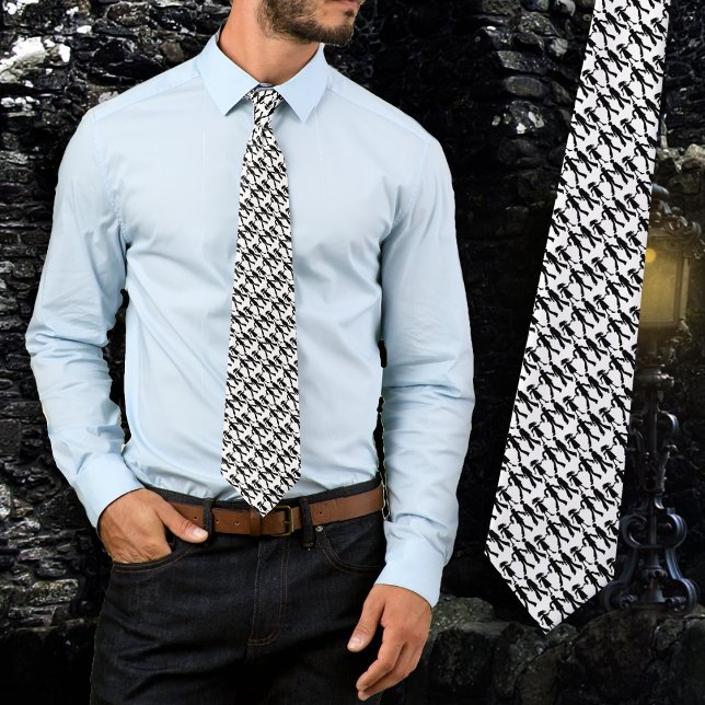 Zombies Halloween noir et blanc Motif Cravate (Créateur téléchargé)