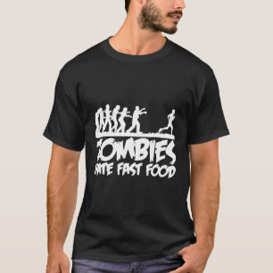 Zombies hassen Fast Food lustiger Halloween-Läufer T-Shirt