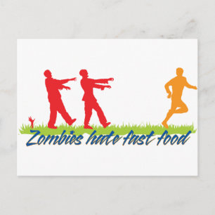 Zombies hassen Fast Food Postkarte