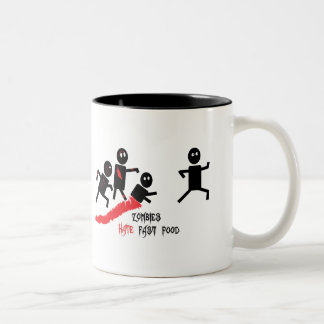 Zombies hassen Schnellimbiß Zweifarbige Tasse