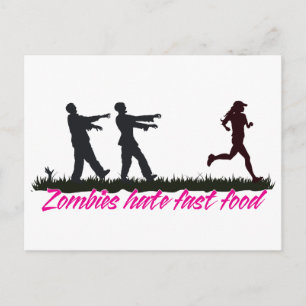Zombies hasst Fast Food (Mädchen) Postkarte