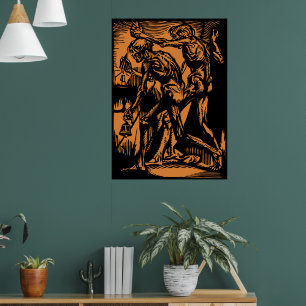 Zombies im Halloween Jack-o'-Lantern Pumpkin Poster