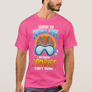 Zombies Können Nicht Schwimmen Lustiges Unterwasse T-Shirt