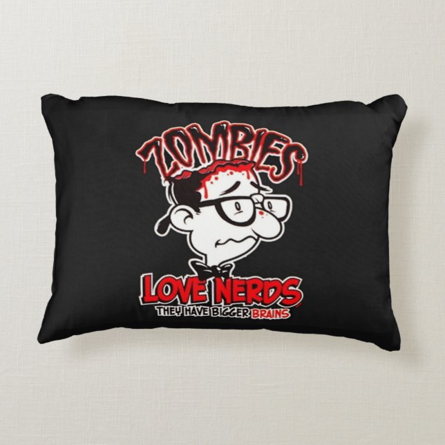 Zombies Liebe Nerds Zierkissen (Rückseite)
