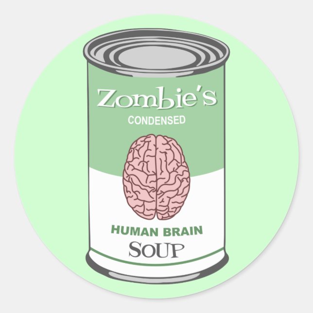 Zombie's menschliche Gehirnsuppe Runder Aufkleber (Vorderseite)