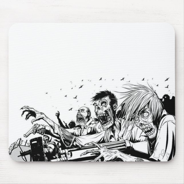 Zombies mit Gewehren Mousepad (Vorne)