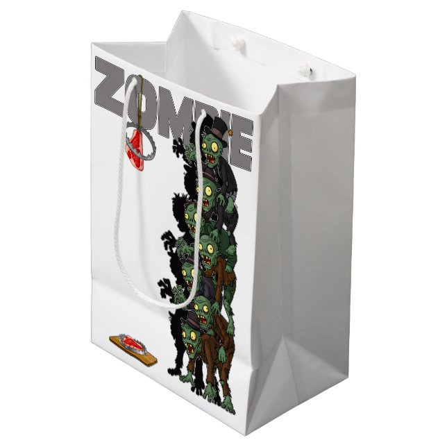 Zombies Mittlere Geschenktüte (Vorderseite Schrägansicht)