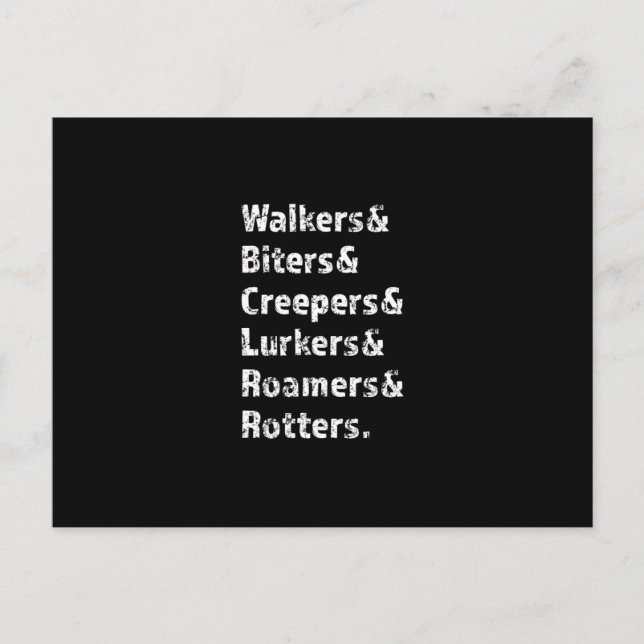 Zombies Nicknames Postkarte (Vorderseite)