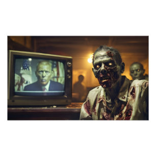 Zombies sehen russische Fernsehpropaganda Fotodruck