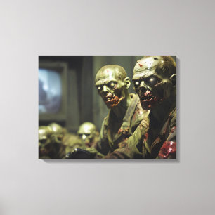 Zombies sehen russische Fernsehpropaganda Leinwanddruck
