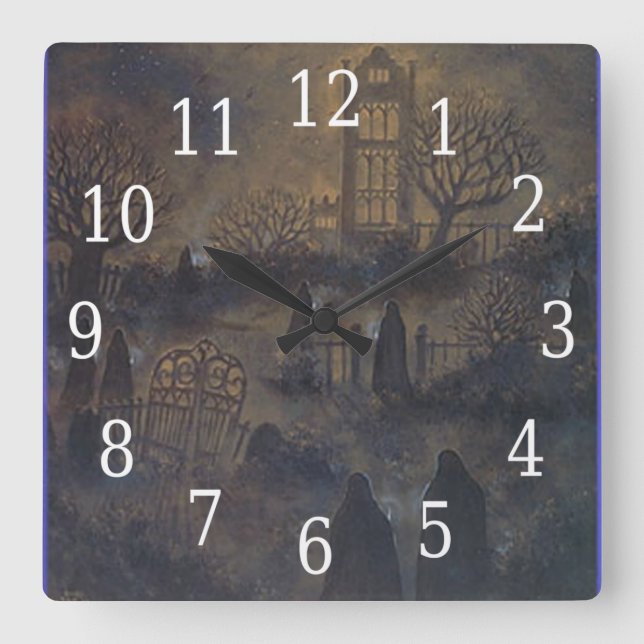 Zombies Square Clock Quadratische Wanduhr (Vorderseite)