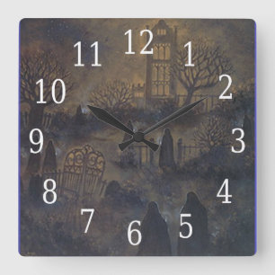 Zombies Square Clock Quadratische Wanduhr