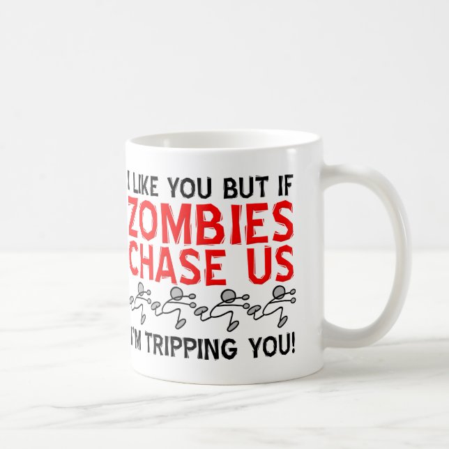 Zombies Tripping Funny Mug Kaffeetasse (Rechts)