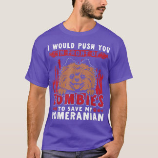 Zombies, um meinem Spitz lustigen Halloween-Hund R T-Shirt