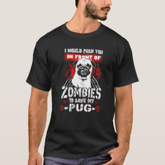 Zombies um meinen Mops Hund zu retten Halloween T-Shirt