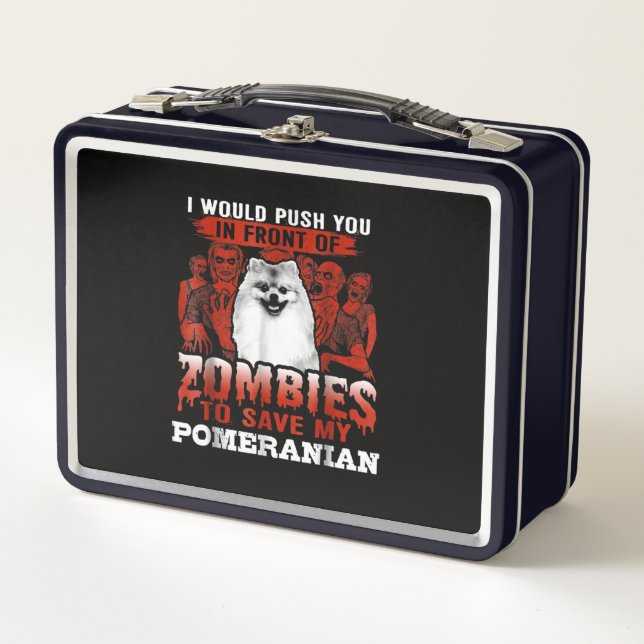 Zombies, um meinen Spitz retten Metall Brotdose (Vorderseite)