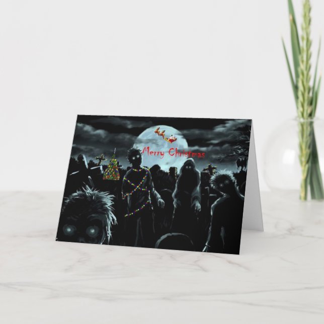 Zombies warteten Sankt Feiertagskarte (Vorderseite)