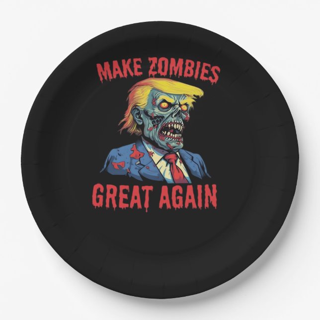 Zombies wieder großartig machen - Halloween Zombie Pappteller (Vorderseite)