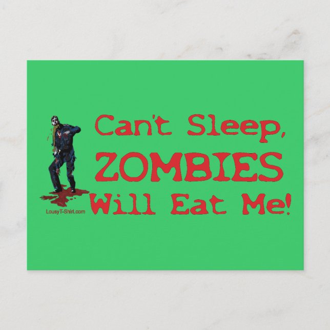 Zombies wird mich essen postkarte (Vorderseite)