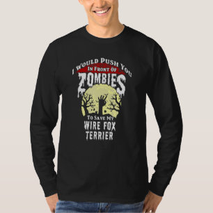 Zombies Wire Fox Terrier Gruseliger Halloween T-Shirt