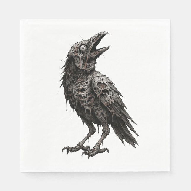Zombified Crow Serviette (Vorderseite)