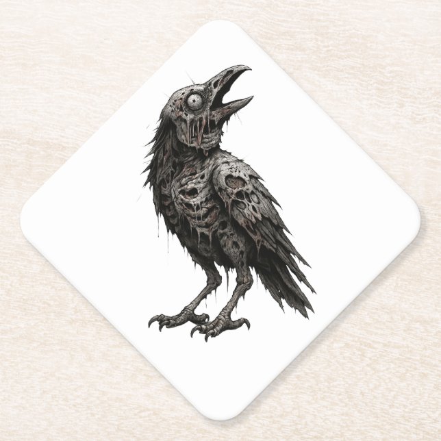 Zombified Crow Untersetzer (Vorderseite)