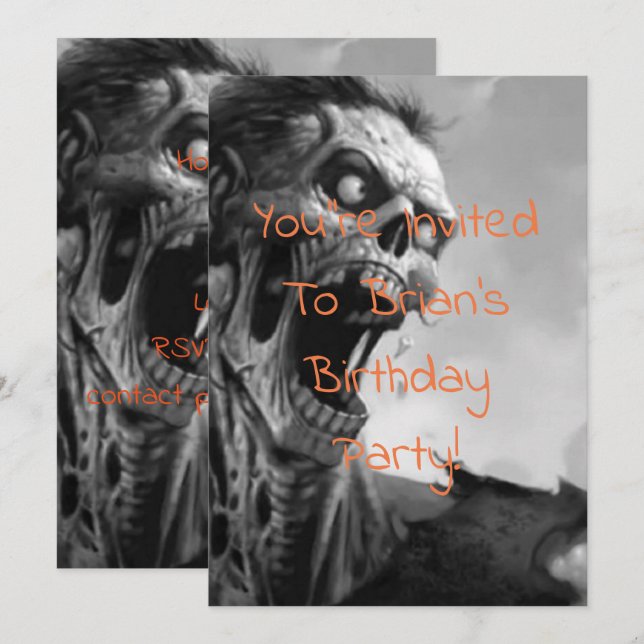 zombischer Geburtstag Einladung (Vorne/Hinten)