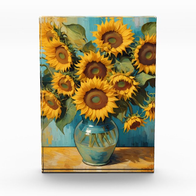 Zomerse Zonnebloemen Fotoblock (Vorderseite)