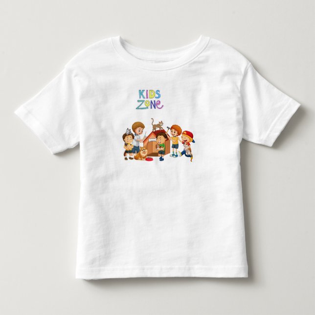 Zone Enfants, joli t-shirt imprimé pour tout-petit (Devant)