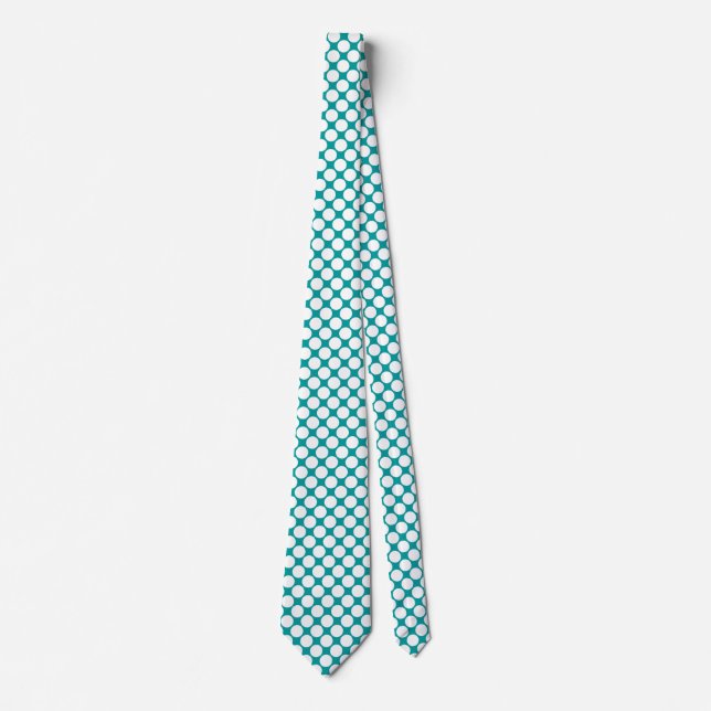 Zones diagonales - Blanc sur Cravate Turquoise (Devant)
