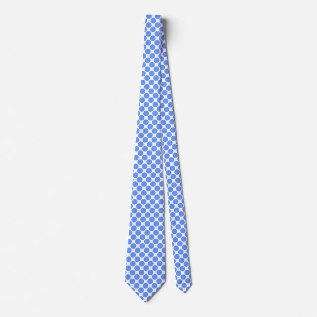 Zones diagonales - Bleu bébé sur Cravate blanc (Devant)
